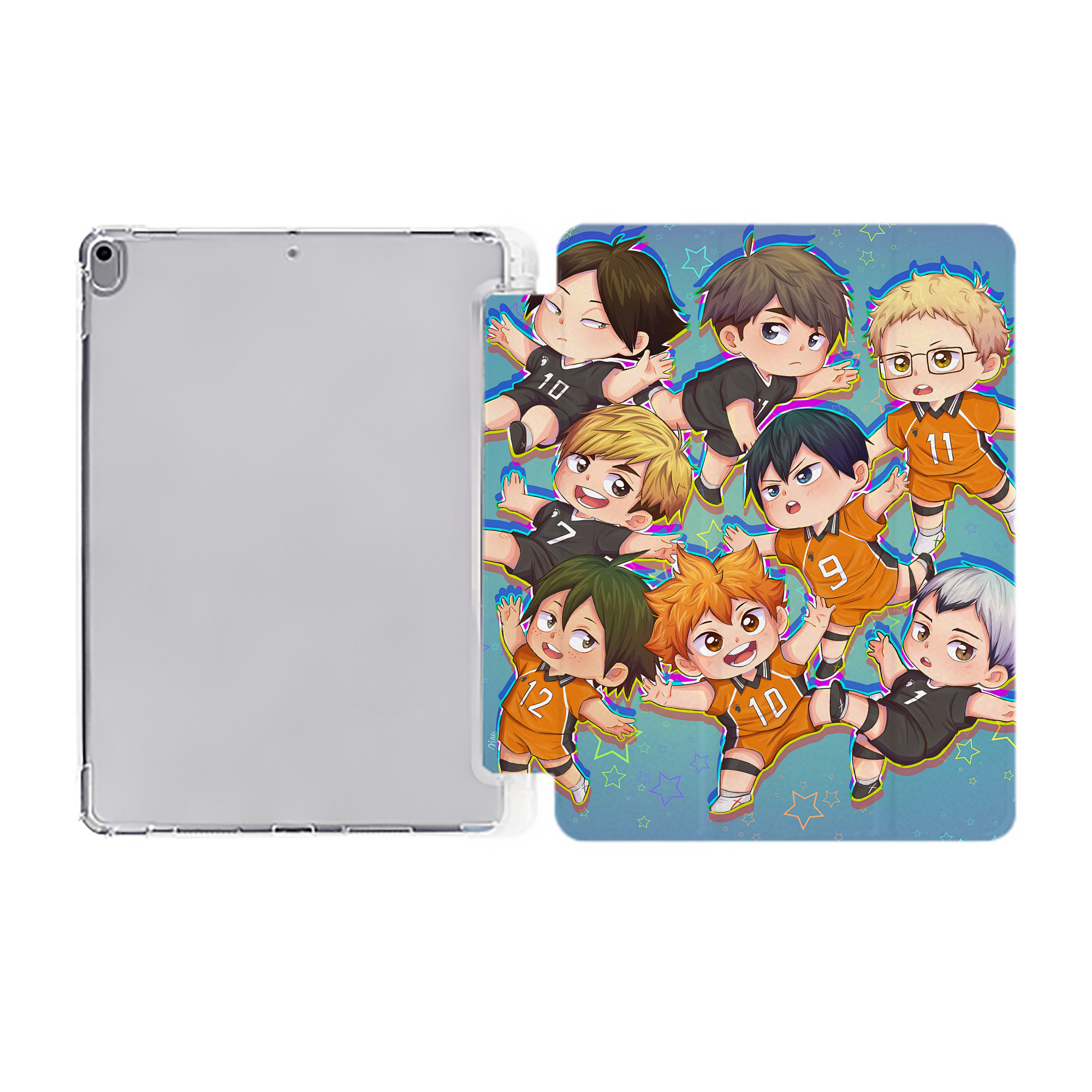 （画像用） ハイキュー!! Haikyu!! IPad ケース ペン収納付き 三つ折りスタンド PUレザー×シリコン 対応機種9.5/10.5/10.9インチ